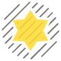 Abstract 6 Corner Yellow Star And Lines free icon for commercial use