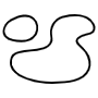 Abstract Curvy Liquid Black Outline Shape icon