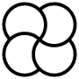 Abstract Four Circles Shape Black Outline free icon for commercial use