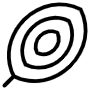 Abstract Leaf Shape Black Outline icon