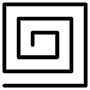 Abstract Square Spiral Shape Black Outline free icon for commercial use