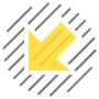 Abstract Yellow Down Arrow And Lines free icon for commercial use