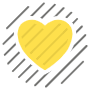 Abstract Yellow Heart And Lines free icon for commercial use