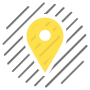 Abstracy Yellow Location Pin And Lines free icon for commercial use