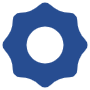 Application Settings Gear Dark Blue free icon for commercial use