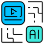 Artificial Intelligence Generated Video free icon for commercial use