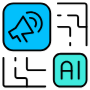 Artificial Intelligence Marketing Bot Automation free icon for commercial use