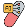Artificial Intelligence Medicine Pill free icon for commercial use
