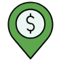Bank Location Dollar Placeholder free icon for commercial use