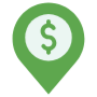Bank Location Dollar Symbol Green Placeholder free icon for commercial use