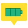Battery Level Yellow Bubble Or Green Battery Status free icon for commercial use