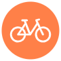 Bike Cycling Circle Orange Rounded free icon for commercial use