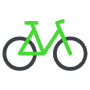 Bike Cycling Green Outline free icon for commercial use