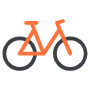 Bike Cycling Orange Outline free icon for commercial use
