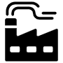 Black Factory Industrial Pollution free icon for commercial use