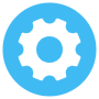 Blue App Settings Round free icon for commercial use