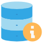 Blue Database Information Symbol free icon for commercial use