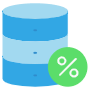 Blue Database Server Uptime Percentage free icon for commercial use