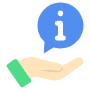 Blue Information Sign And Hand free icon for commercial use