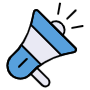 Blue Megaphone Announce Or Marketing free icon for commercial use