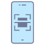 Blue Mobile Phone Scanning Qr Code free icon for commercial use