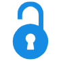 Blue Padlock Unlocked free icon for commercial use