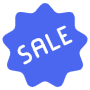 Blue Sales Label Or Discount Sticker free icon for commercial use