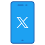 Blue Smartphone And White Twitter Logo free icon for commercial use