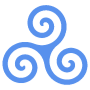 Blue Triskele Ancient Celtic Sign free icon for commercial use