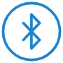Bluetooth Circle Round Blue Thick Outline free icon for commercial use