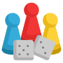 Board Game Figures And Dices icon