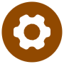 Brown Settings Gear Round Circle free icon for commercial use