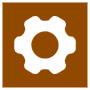 Brown Settings Gear Square free icon for commercial use
