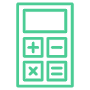 Budget Calculating And Finance Green Outline free icon for commercial use