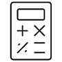 Budget Calculator And Maths Black Outline free icon for commercial use