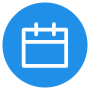 Calendar Schedule Event Blue Circle icon
