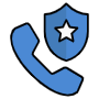 Calling Security And Blue Star Shield free icon for commercial use