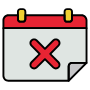 Cancel Booking Event Schedule Red free icon for commercial use