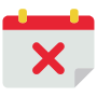 Cancel Booking Event Schedule Red free icon for commercial use