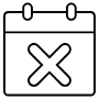 Cancel Booking Schedule Black Outline free icon for commercial use