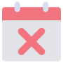 Cancel Booking Schedule Red free icon for commercial use