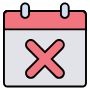Cancel Booking Schedule Red Outline free icon for commercial use