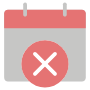 Cancel Event Delete Calendar Red free icon for commercial use