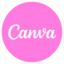 Canva Pink Circle Round Logo icon