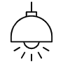 Ceiling Lamp Black Outline free icon for commercial use