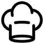 Chefs Hat Black Outline icon