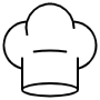 Chefs Hat Black Outline icon