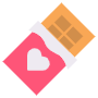 Chocolate Bar Snack And Heart icon