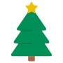 Christmas Green Pine Tree And Star free icon for commercial use