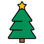 Christmas Pine Tree And Star free icon for commercial use